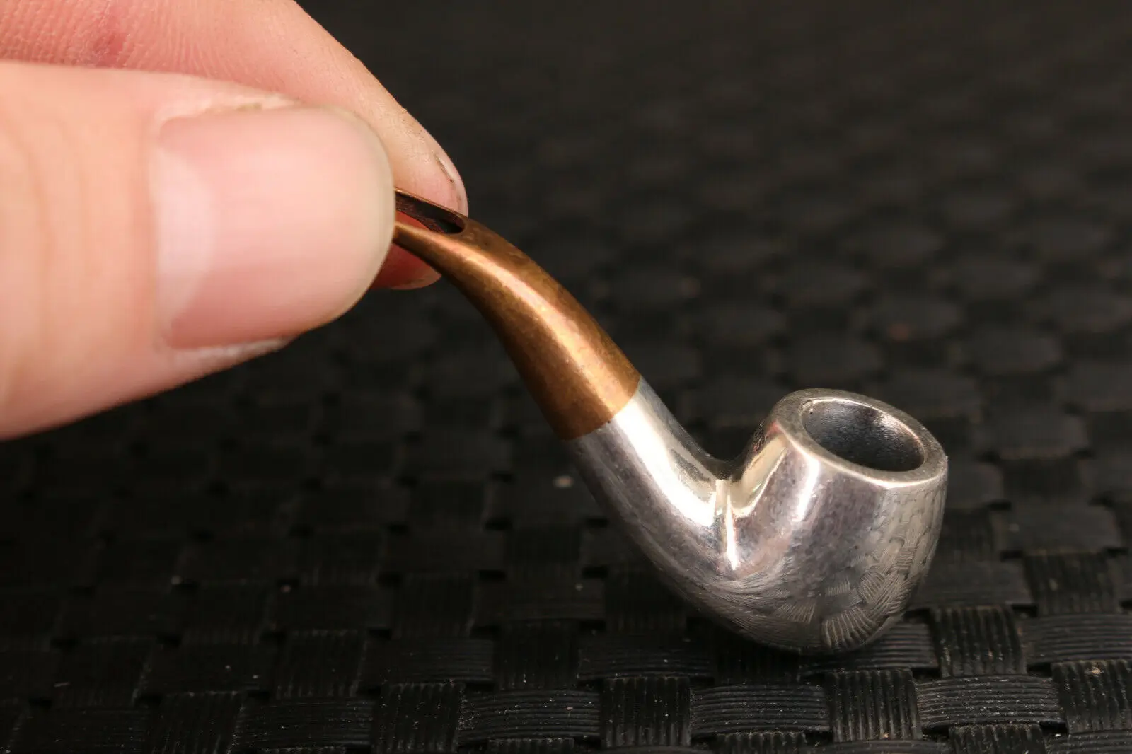 useful solid silver Handmade slippy smoking tool pipe can be used