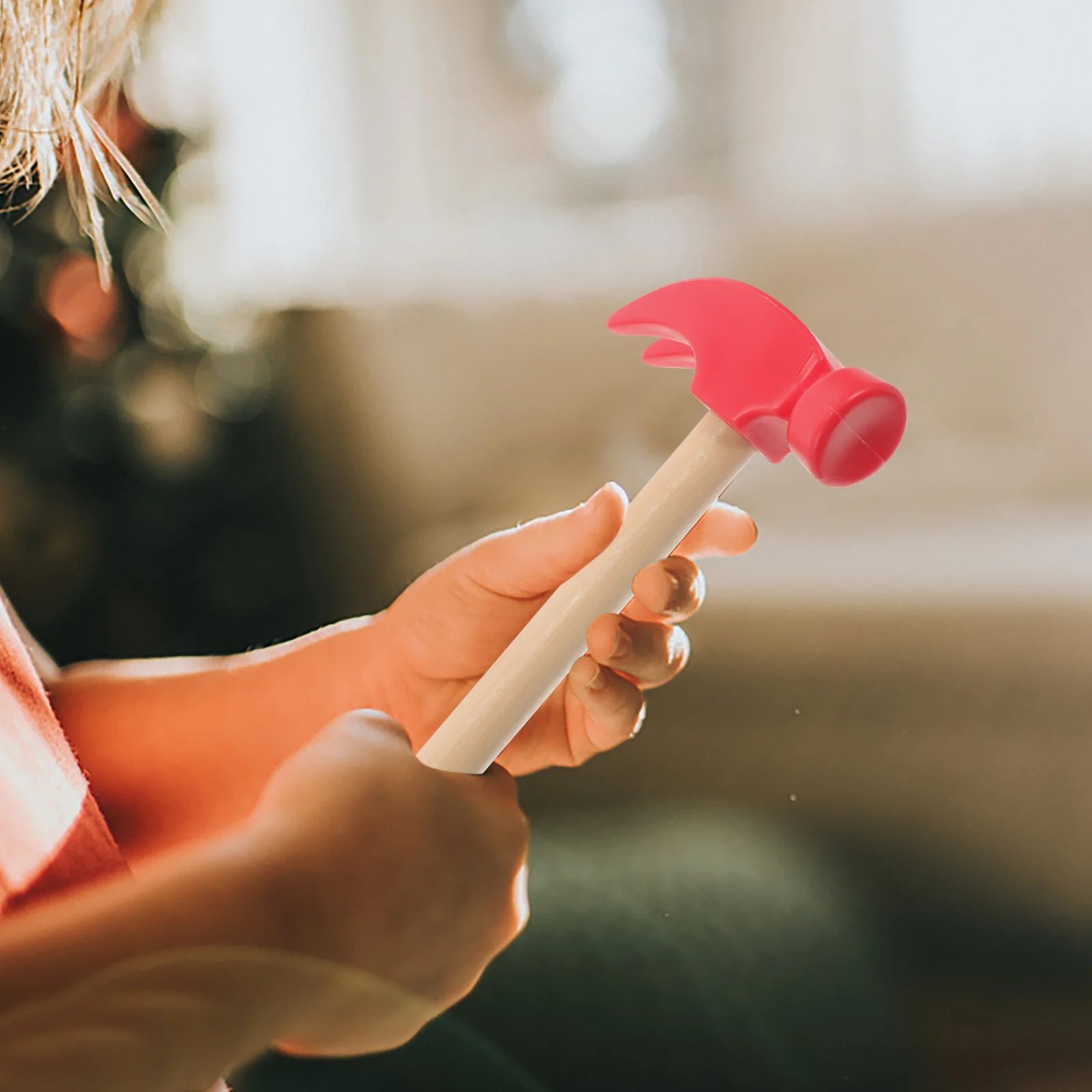 Peuter buitenspeelgoed gesimuleerde kleine houten hamer kindergereedschap accessoires rood kinderen