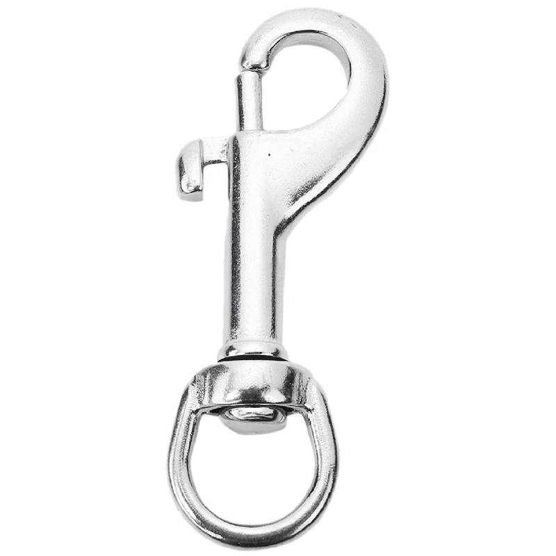 Hot 5Pcs Stainless Steel 70Mm Scuba Diving Clips, Swivel Eye Snap Hook Dive Single Ended Swivel Eye Bolt Hook Buckle Dog Clip