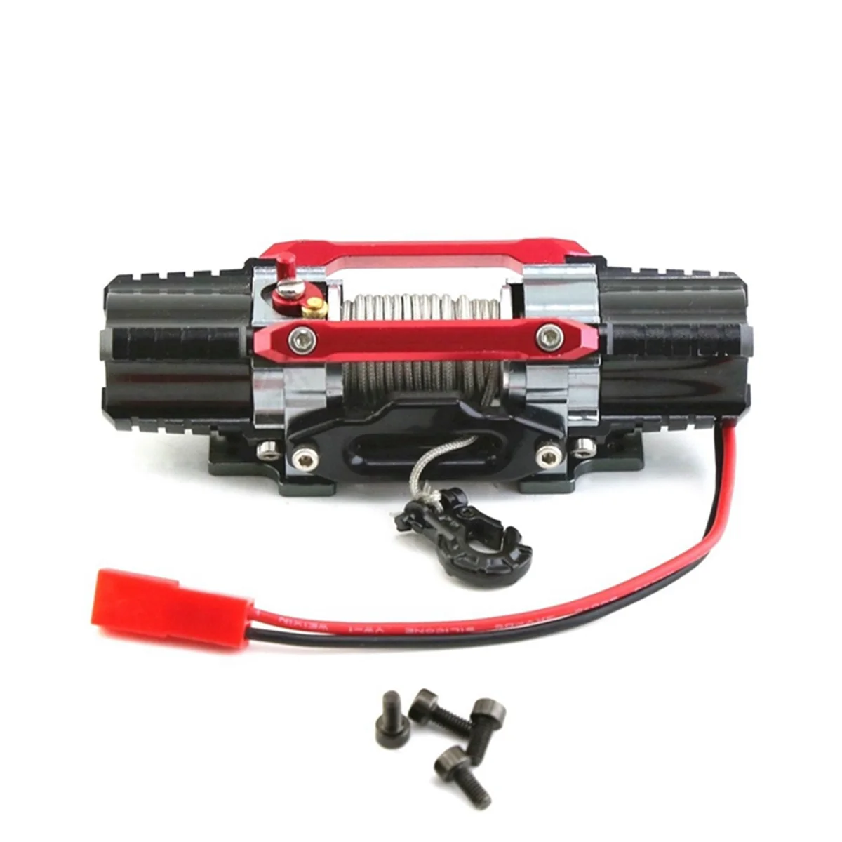 Dual Motor Metal Simulated Winch for 1/8 1/10 RC Crawler Car Axial SCX10 TRAXXAS TRX4 RC4WD D90 KM2 Upgrade Parts,Red