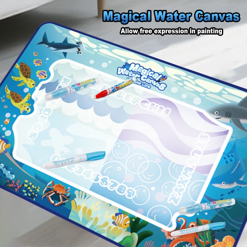 80x60 سنتيمتر Magische Waterekenmat مع Herbruikbare Magische Pennen خربش مونتيسوري Schilderbord التعليمية Speelgoed 31X23in