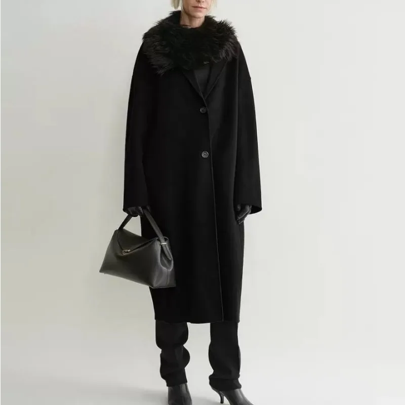 TT@ Cocoon Shaped Woolen Coat, Classic, Simple, Versatile, Double-sided, Medium To Long Jacket, 2024 Autumn/winter LUXURY