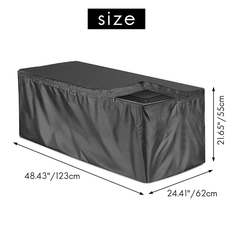 Storage box cover Outdoor Deck Box Cover with Zipper Waterproof Garden Storage Box Cover