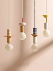 Lámpara colgante LED de madera para decoración del hogar, candelabro nórdico para Cocina, Restaurante, dormitorio