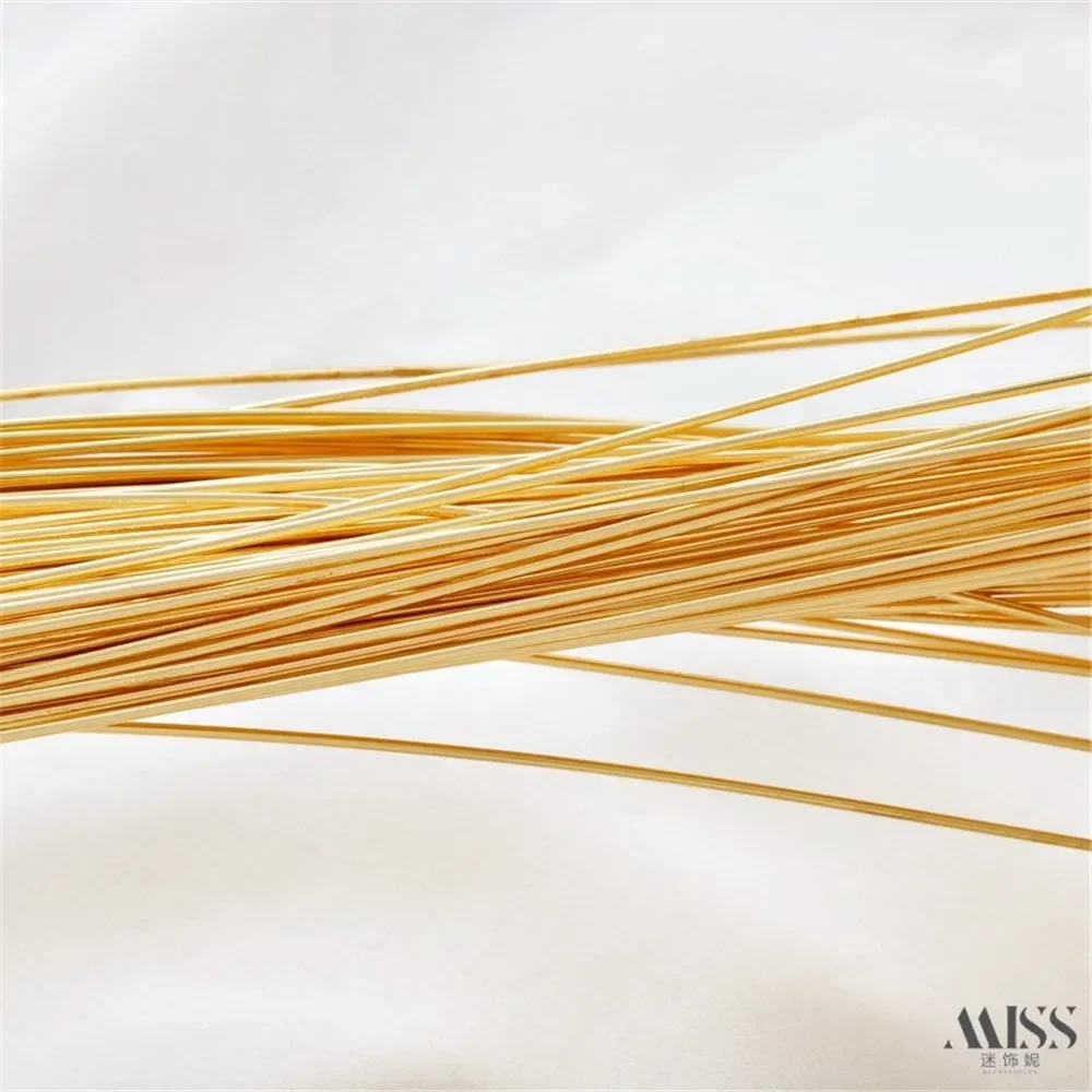 

14K Gold-Wrapped Semi-Hard Copper Wire Non-Peeling for DIY Handmade Jewelry Modeling And Braiding