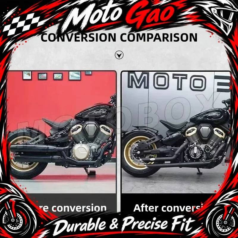 FOR BENDA Napoleonbob 500 Chinchilla 500 modified VH exhaust pipe single-sided double sound wave right side full section