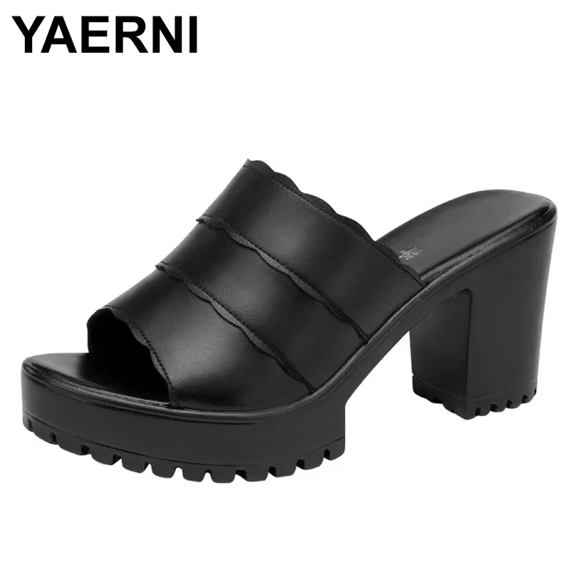 

YAERNI Summer New High Heel Wedges Heel Sandals Women Platform Open Toe White Sandals