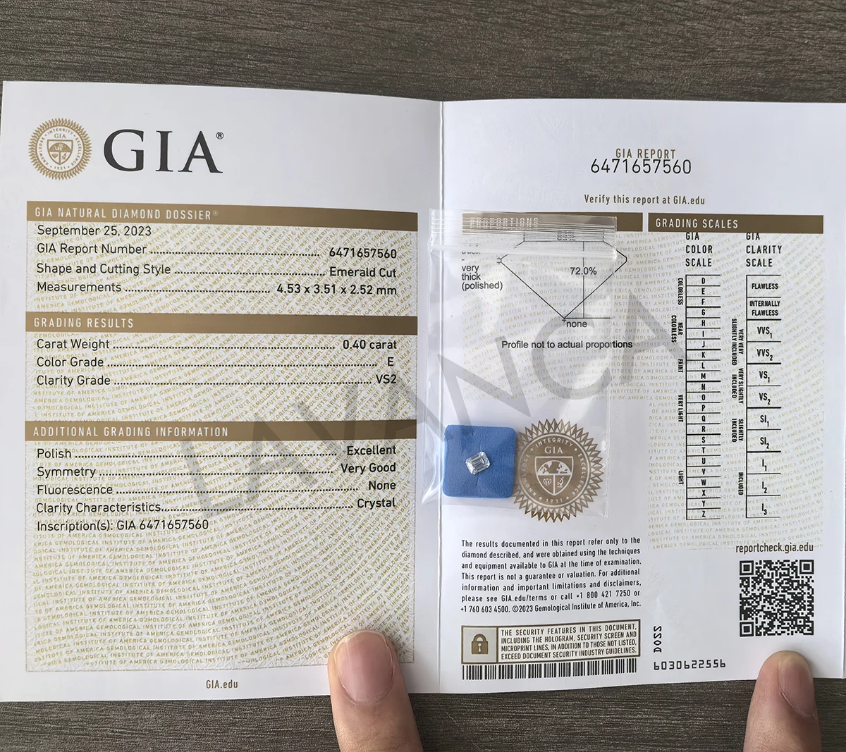 ألماس طبيعي معتمد من GIA قطع الزمرد E/F/G ألماس فضفاض EX قطع 100% ألماس GIA للمجوهرات المصنوعة بالجملة