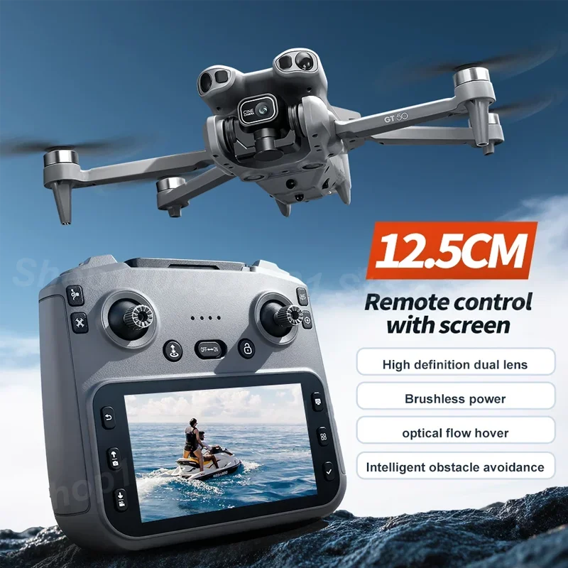 Upgrade GT50 Drone Aerial 8K HD Dual-Camera 5G WIFI GPS Brushless Motor Optical Flow Obstacle Avoidance Foldable RC Drone Toys