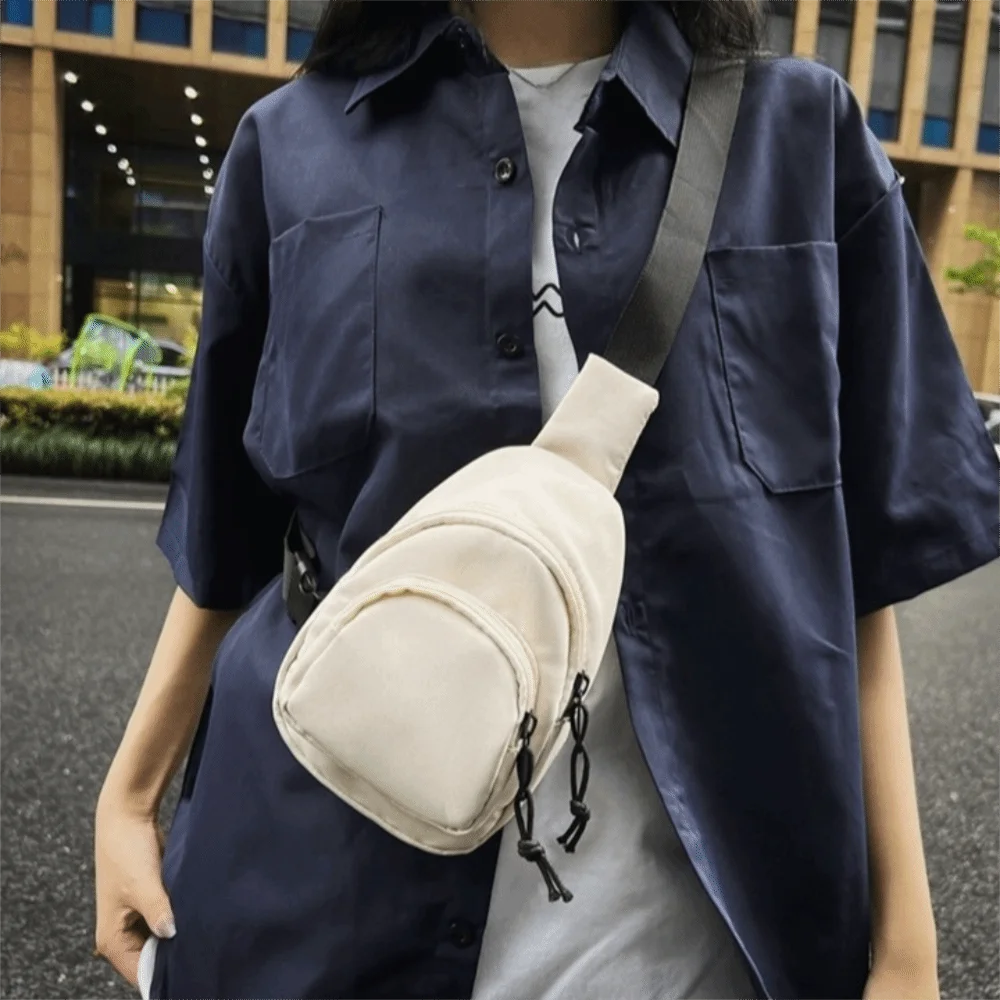 Повседневная однотонная мужская сумка через плечо, нейлоновая многофункциональная спортивная нагрудная сумка, мини-сумка на плечо в японском стиле, кошелек