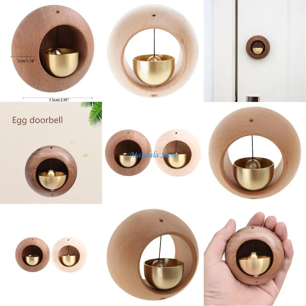 

U2JC Магнитный колокольчик для открытия дверей Деревянный дверной звонок Подвесной колокольчик ветра