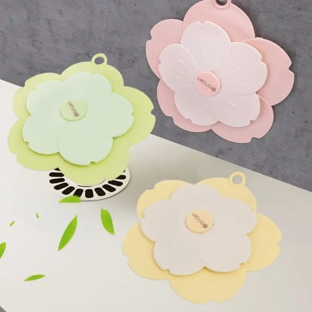 New Silicone Drain Cover Large Anti-blocking Hair Filter Easy To Install Flower Pattern Bathtub Drain Stopper Home & Kitchen