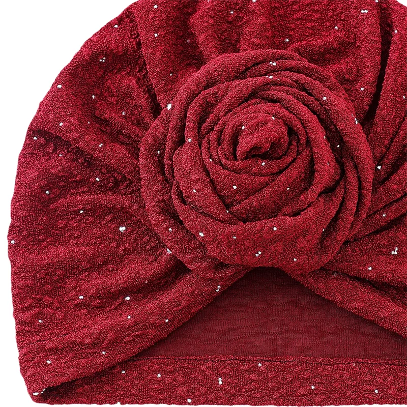 قبعة هندية عمامة زهرة بونيه مسلم الحجاب النساء الكيماوي قبعة فقدان الشعر الحجاب بيني رئيس التفاف الترتر Turbante Mujer 2026 #1