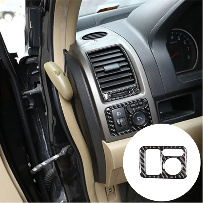 

Car Interior Mirror Adjustment Switch Frame Panel Carbon Fiber Sticker For Honda CR-V CRV 2007-2011Styling Accessories