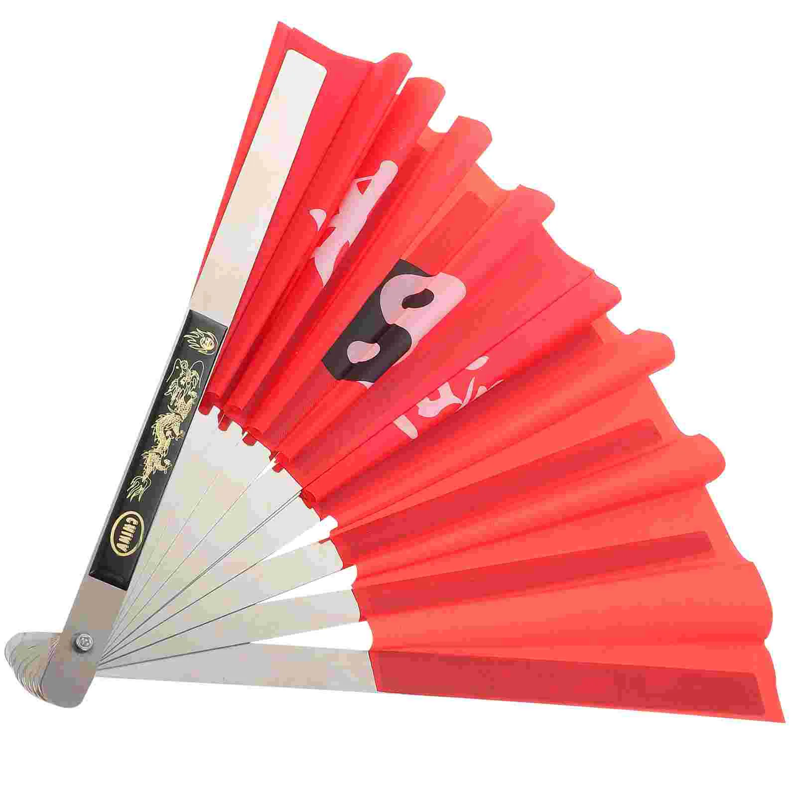 

Folding Fan Vintage Tai Chi Hand Held Fans Handheld Cloth Stainless Steel Kung Fu for Performance