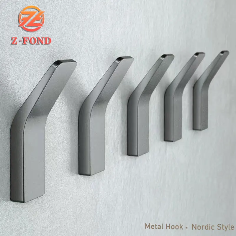 Zfond Nordic Style Metal Hook Double Bathroom Accessories On The Wall Hook Adhesive For Hanging Hook Sticker Keeper In Kitchen