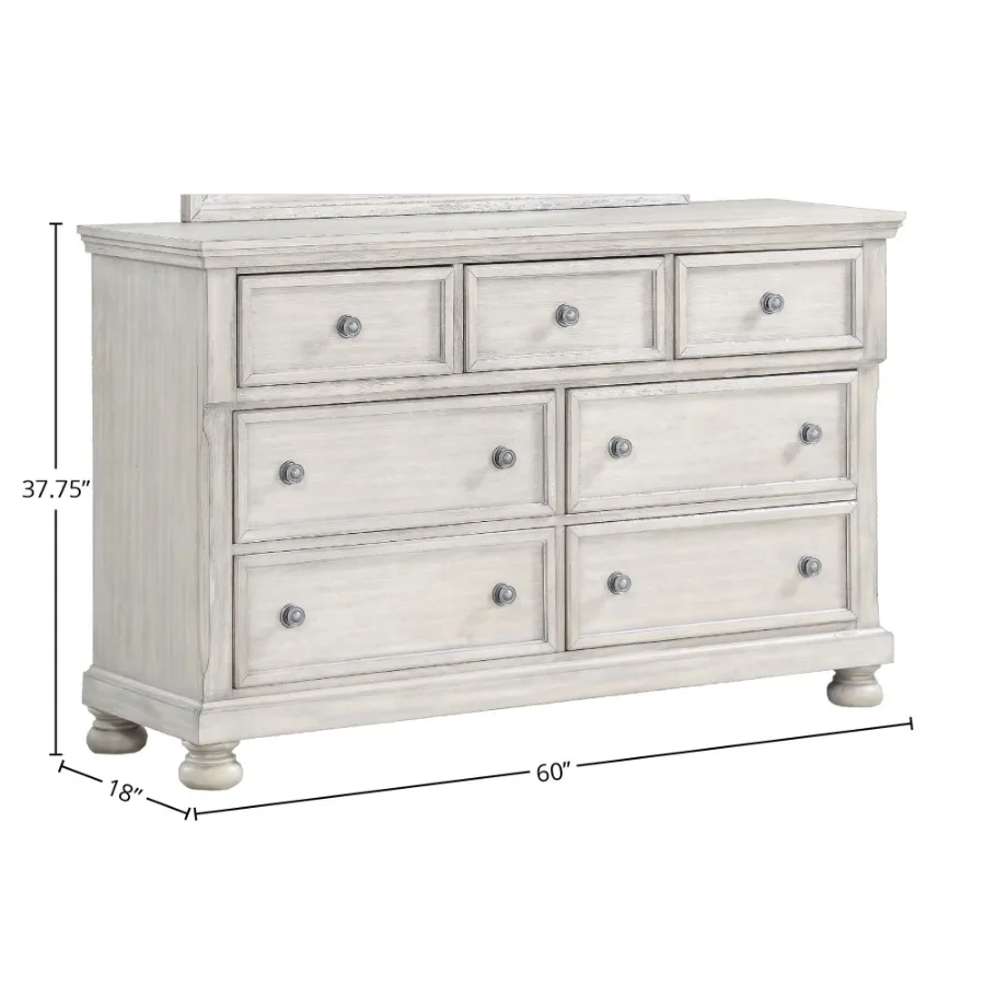 Seven Drawer Dresser Antique Gray