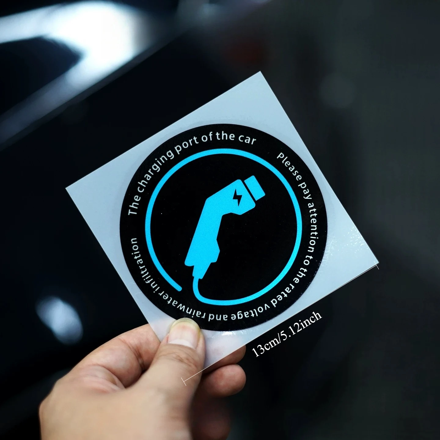 New Energy EV Charging Port Reflective Vinyl Decal Personality Sticker for Car Body Scratch Hiding Decor