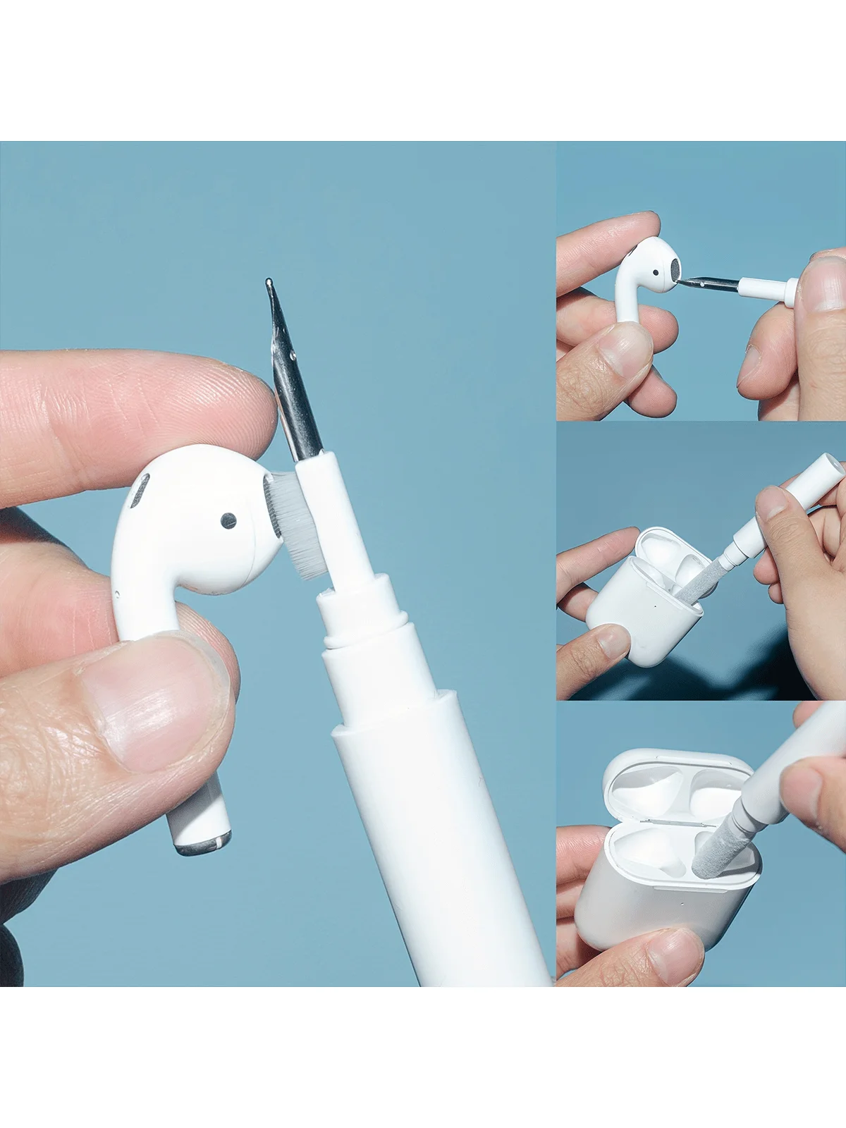 Portable Earbud Cleaning Brush, Wireless Earphone Case, Cleaning Tool Kit, Air-Pods Pro 1 2, 3 in 1