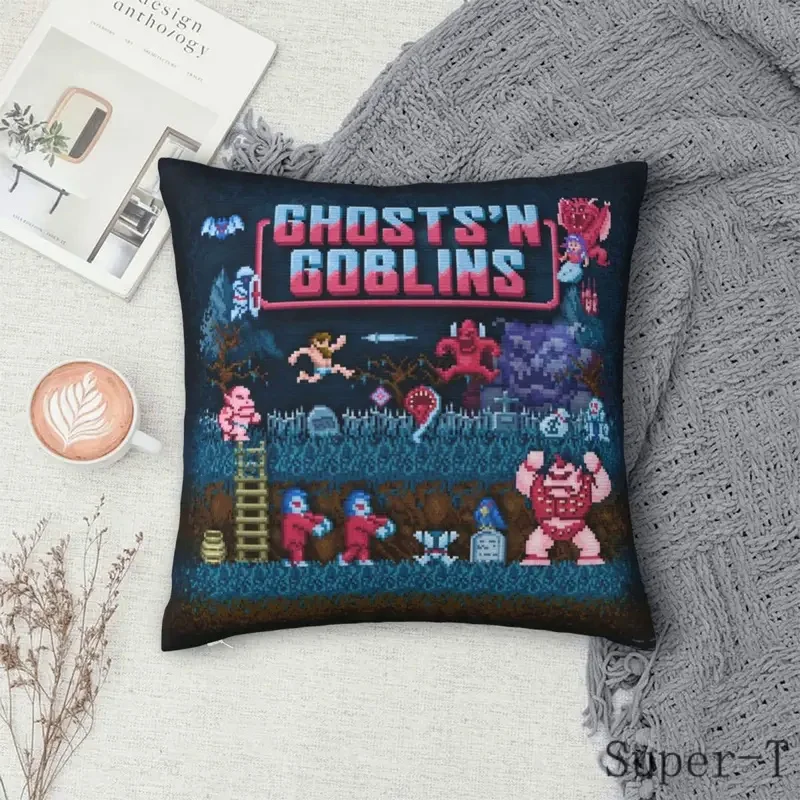 Goblins N' Ghosts Pillow Cover Video Game Fashion Pillow Case Soft Custom DIY Cushion Cover Pillowcases For Sofa Home Decoration