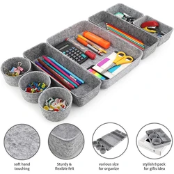 8Pcs/set felt Organizer Box Trays storage tray Home Office Kitchen Bathroom Closet Desktop Storage Box Drawer Drawer Organizer