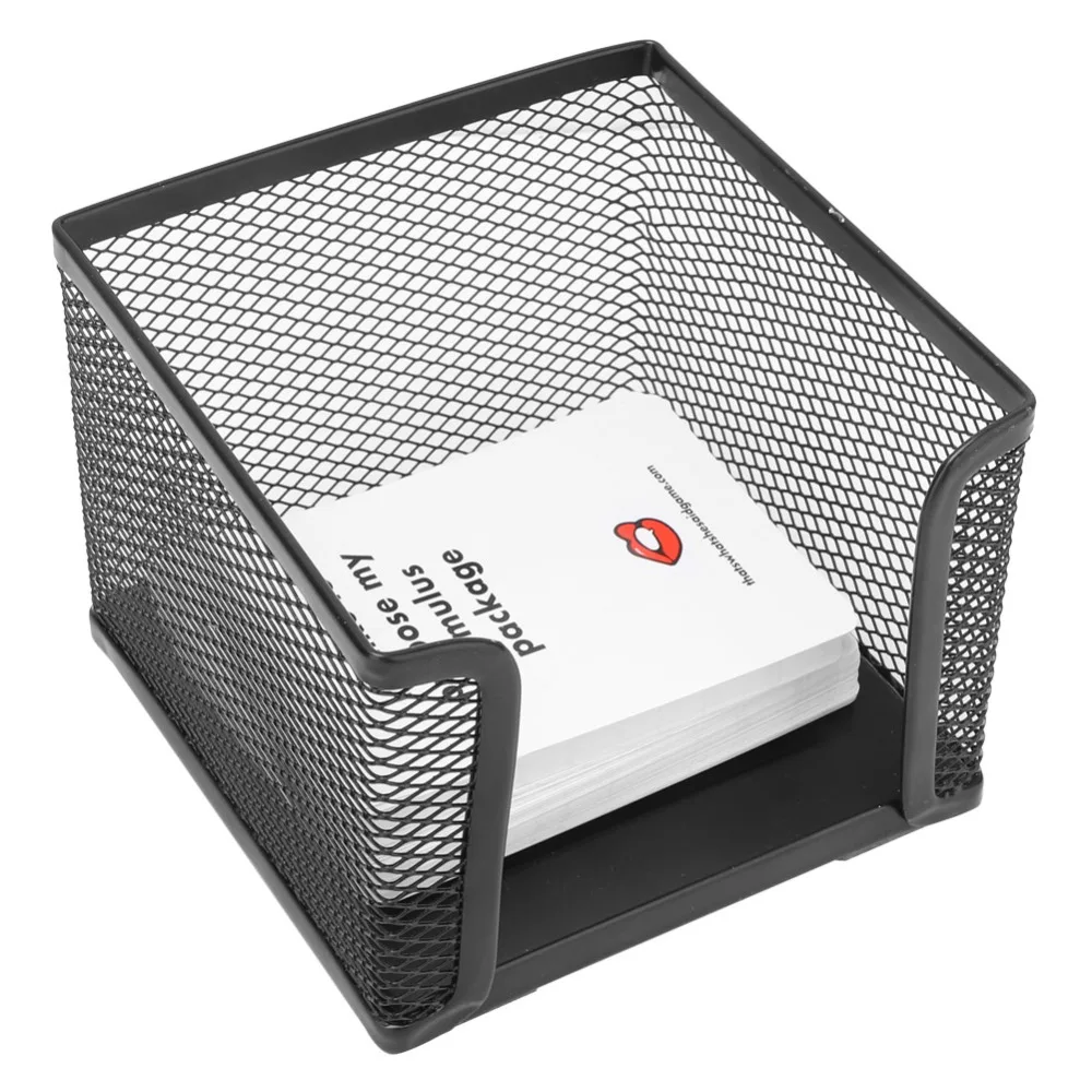 

Non-slip Base Design Note Box Metal Mesh 10.4*10.4*7.9cm Note Card Box Practical Strong Office Note Box Business Environment