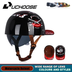 Baseball Cap Motorcycle Helmet Vintage Open Face Unisex-Adult Half Helmets for Scooter Moped Cap Street Cruiser Gรกngster, Verano