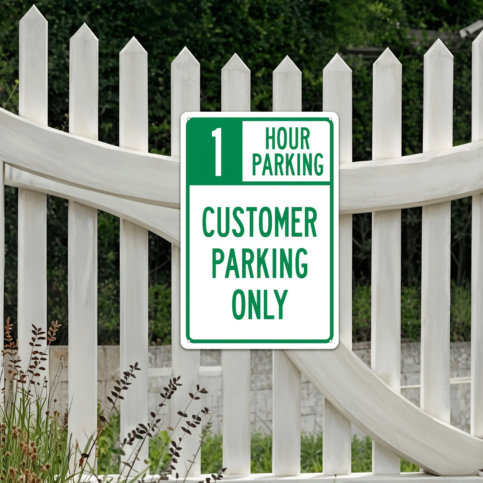 Tin Sign for 1-Hour Customer Parking Only, Suitable for Outdoor Wall Decoration. A Great Gift Idea, Unframed