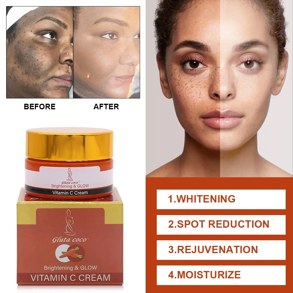 Gluta Master Brightening & Glowing Face Cream Remove Dark Spots Maintain Skin Carrot Organic Cream for Dark Skin