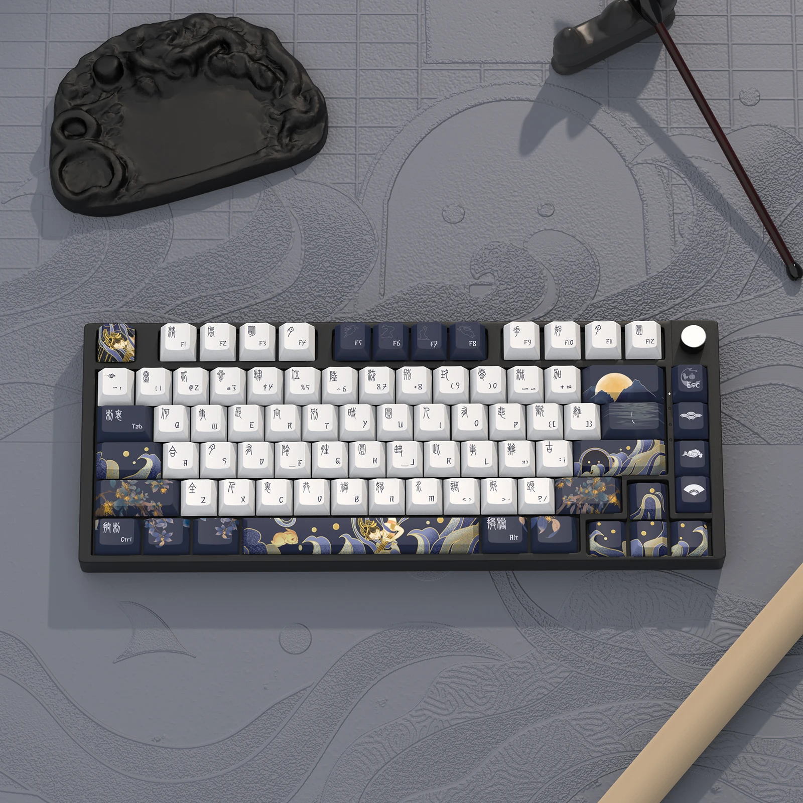メカニカルキーボードキャップ、チェリープロファイル、pbtキーキャップ、mxスイッチ、dz60、rk61、64、68、keyChクラロン、gmmkpro用のhuadanテーマキーボードキャップ