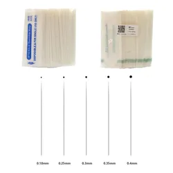Agulhas de tatuagem esterilizadas descartáveis, 100 peças, 0.18mm 0.3mm 0.35mm 0.4mm, máquina profissional de caneta de sobrancelha, agulhas de maquiagem permanente