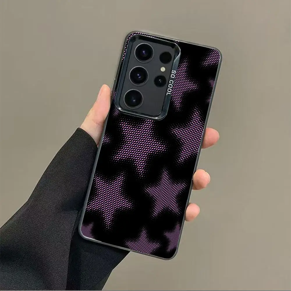 

Pink stars case for Galaxy S25 S24 S23 S22 S21 S20 Ultra/ FE/Plus shock-proof rear cover anti-fingerprint