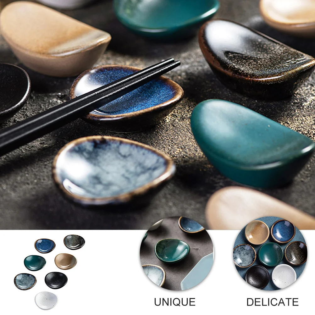 7 Pcs Chopstick Rest Board Rack Chopsticks Holder Spoon Forks Home Stand Ceramic Japanese-style