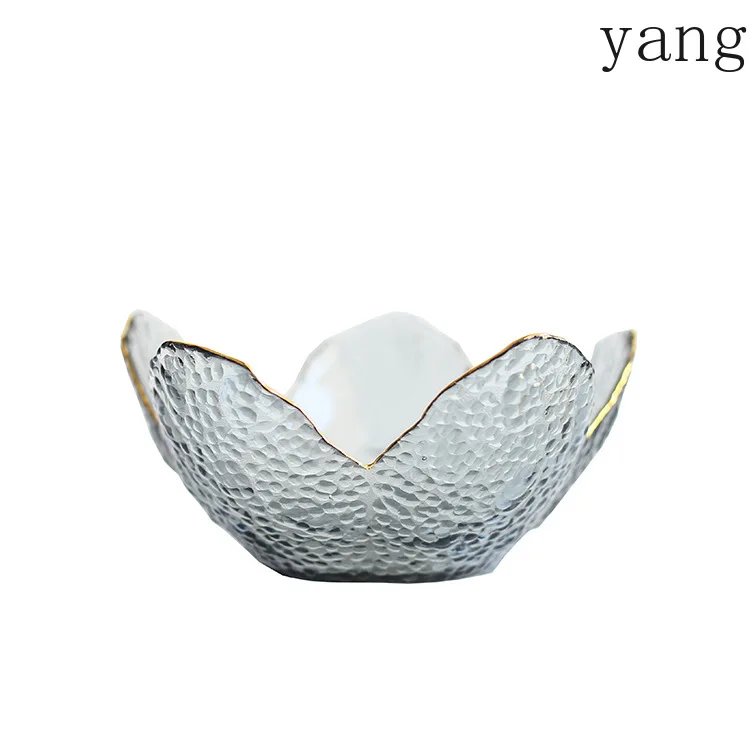 LMM transparent Phnom Penh irregular household salad bowl fruit bowl hammer eye pattern glass bowl