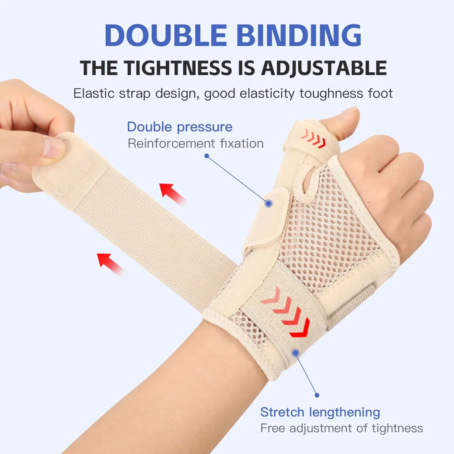 

1pc Flexible Splint Wrist Thumb Support Brace for Tendonitis Arthritis Breathable Thumb Protector Guard Fits Right and Left Hand