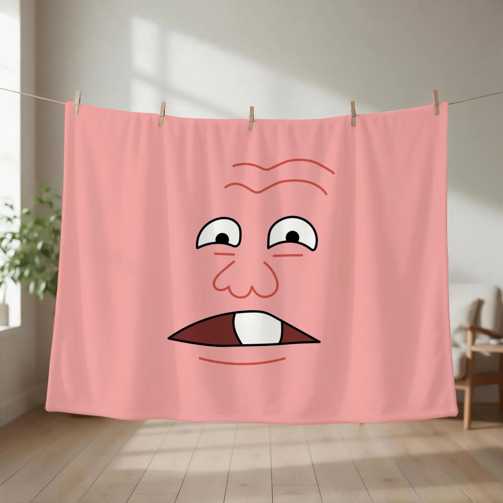 Who you calling Pinhead? - Patrick Throw Blanket couch cozy soft plush fuzzy picnic outdoor blanket