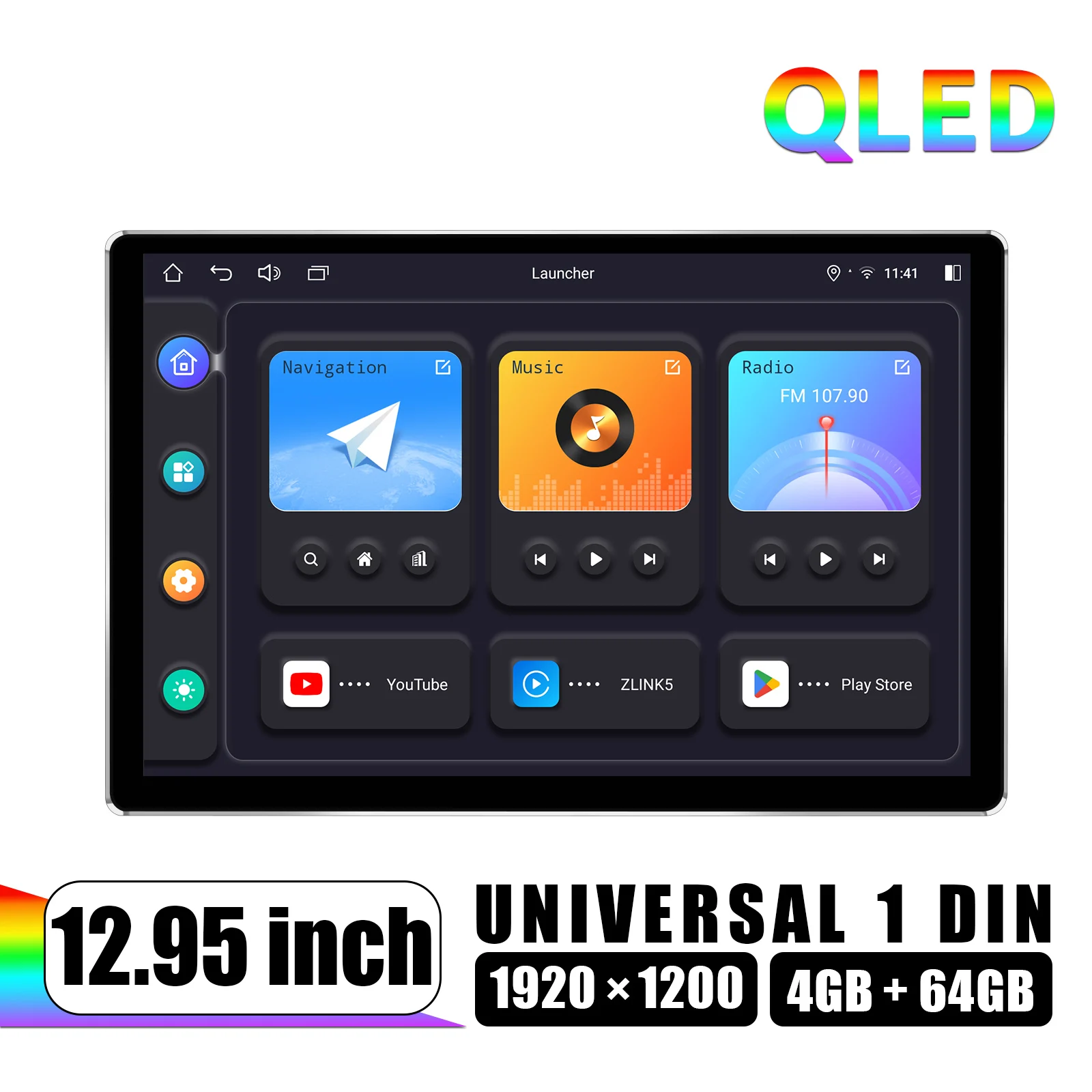 JOYING 12.95 Inch 1920*2000 Universal Car Stereo Radio Multimedia Player Single Din GPS Navigation With Android Auto Carplay