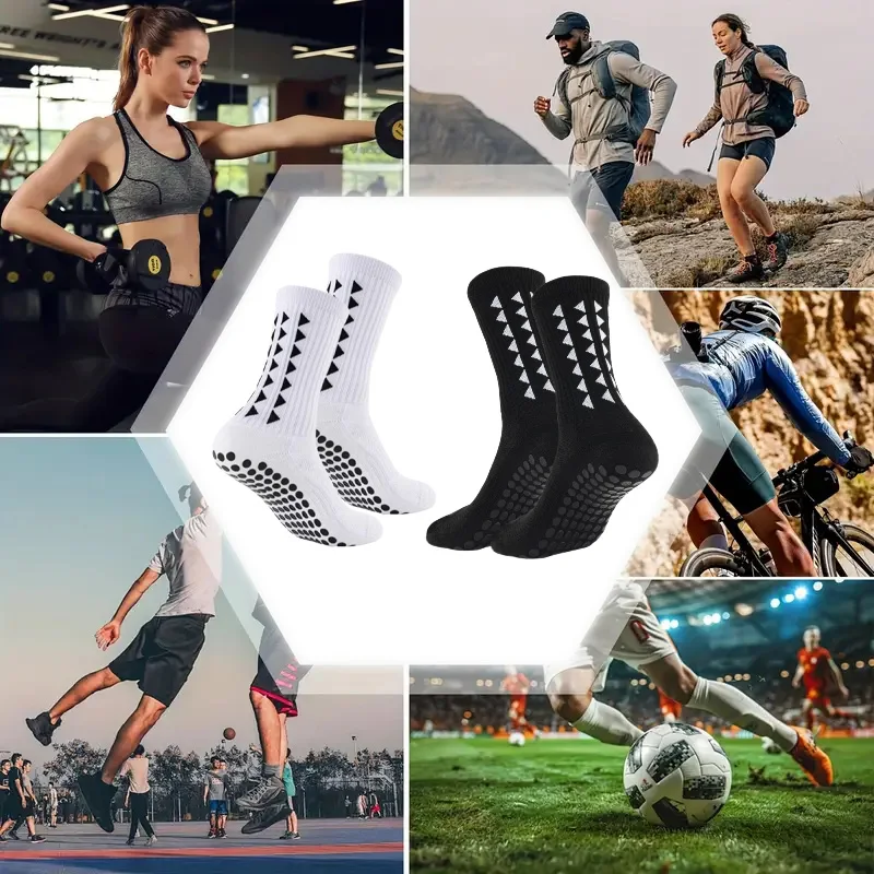 جوارب رياضية ماصة للرطوبة مع منشفة احترافية غير قابلة للانزلاق ومضادة للصدمات لكرة القدم وكرة السلة 1/6/12 زوجًا #2