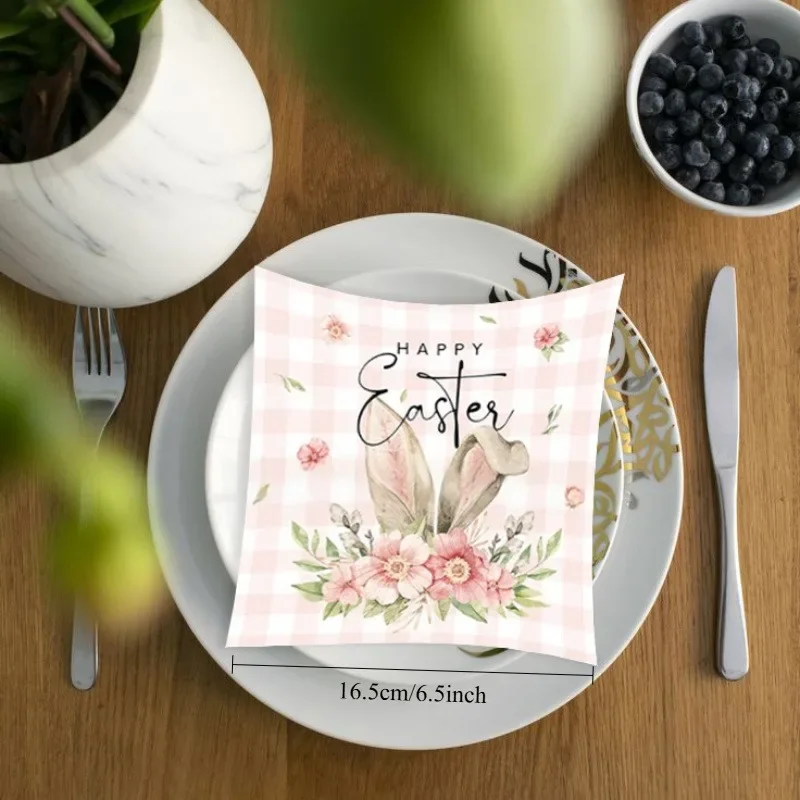 40 قطعة أرنب عيد الفصح رئيس المناديل الملونة زهرة نمط ورق للاستعمال مرة واحدة تحديد الموقع للحزب عشاء الجدول تخطيط لوازم