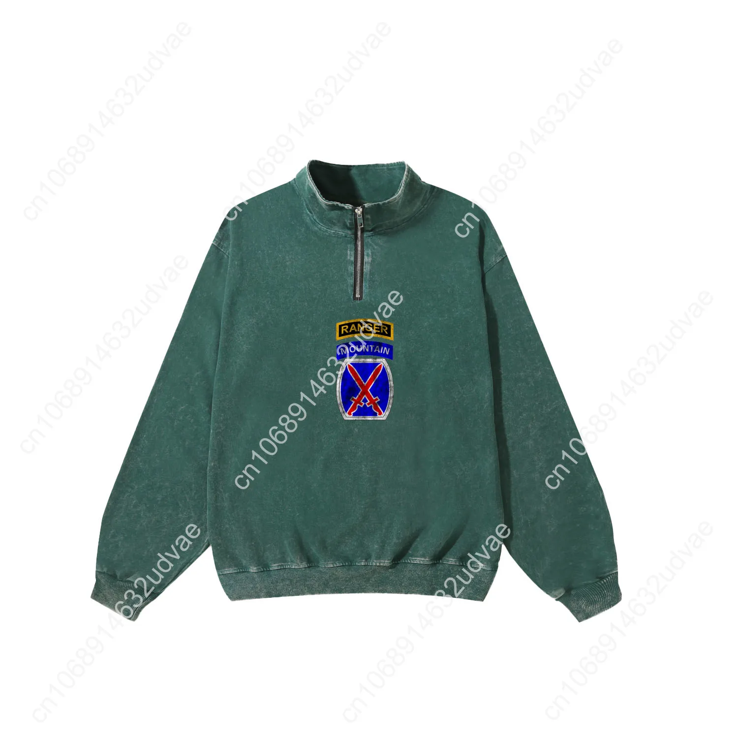 10th Mountain MTN Division Patch Range 레트로 스웨트셔츠 남성 여성 청소년 빈티지 풀오버 하프 커스텀 메이드 탑스 슬리브드 티셔츠