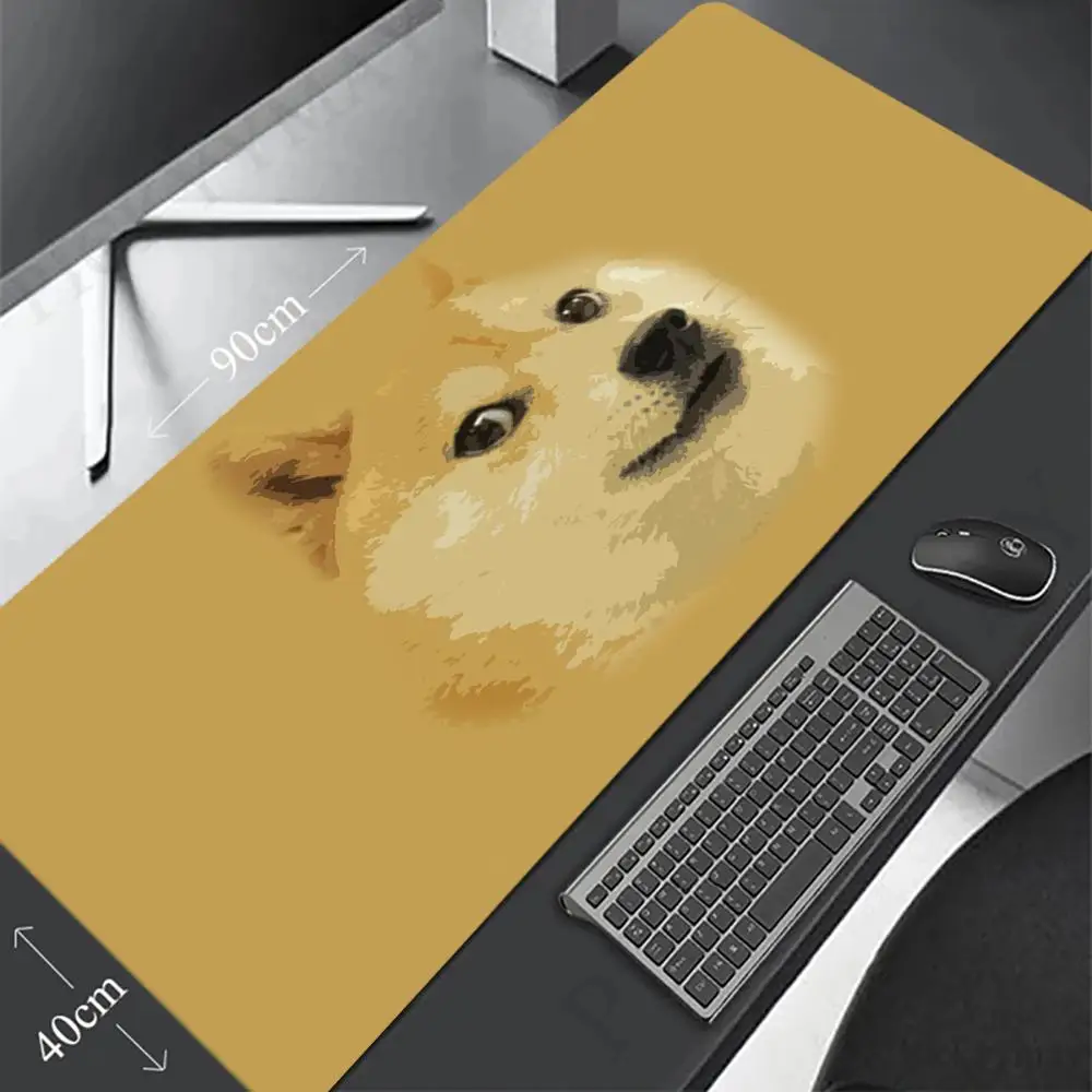 

Милый коврик для мыши Shiba Inu 90x40 см, нескользящий игровой коврик для мыши, геймерский коврик для киберспорта, игровой механический коврик для клавиатуры XXL, настольный коврик