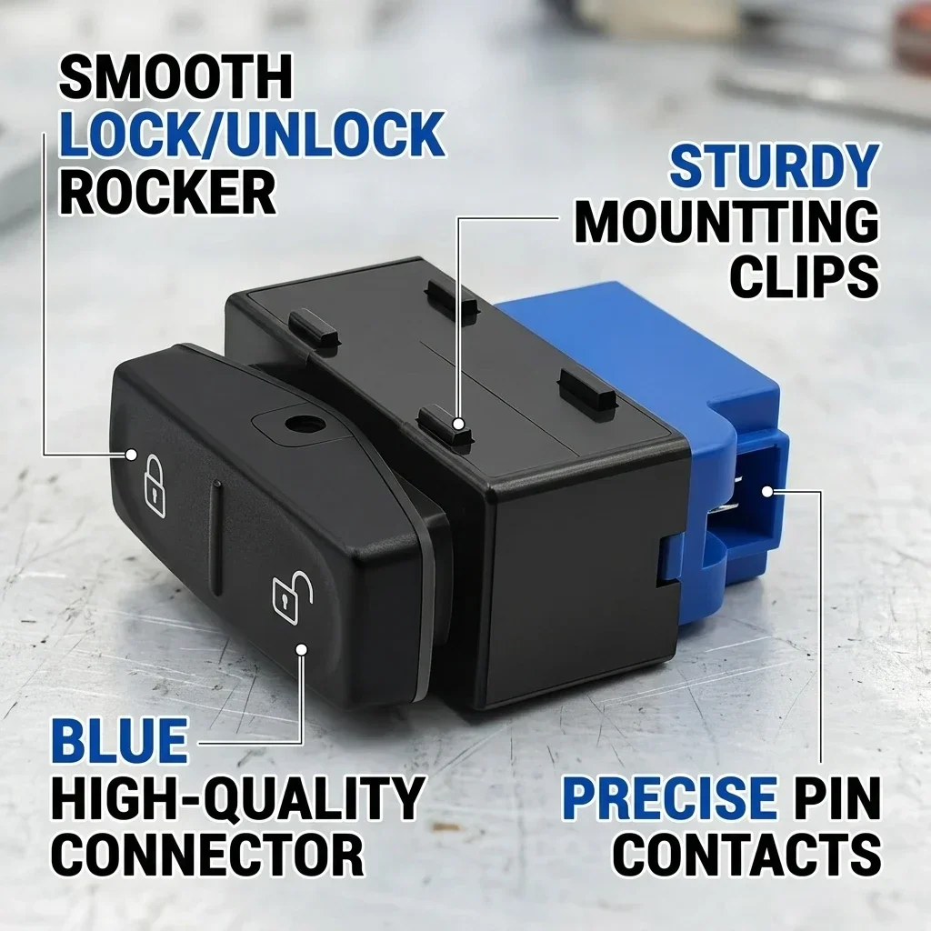 1pcs Central Door Lock Unlock Switch Button 1T0962125B for VW Touran Caddy MK3 2003-2015 4-Pin 1T0 962 125 B