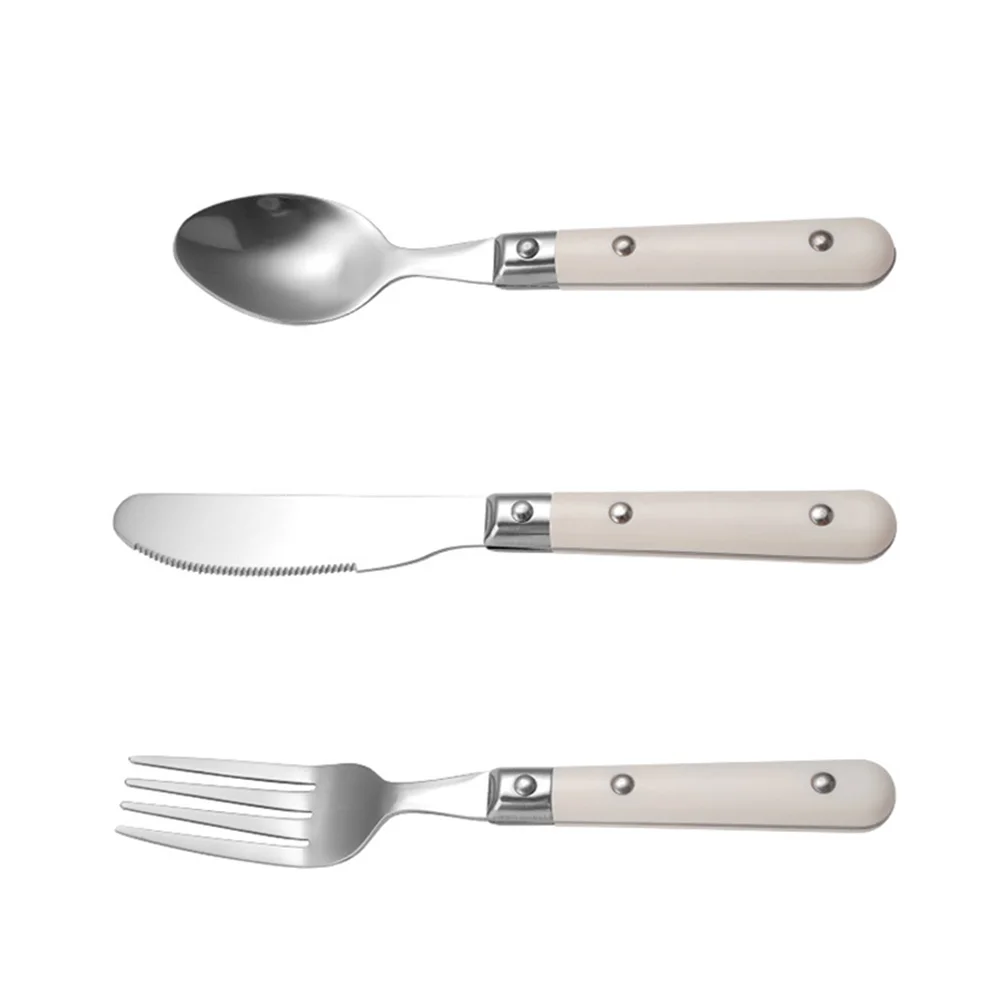

1 set 1 Kids Stainless Steel Cutlery Set Lightweight Durable Tableware For Home Use Perfect Children Gift Fork Spoon Cutter Set