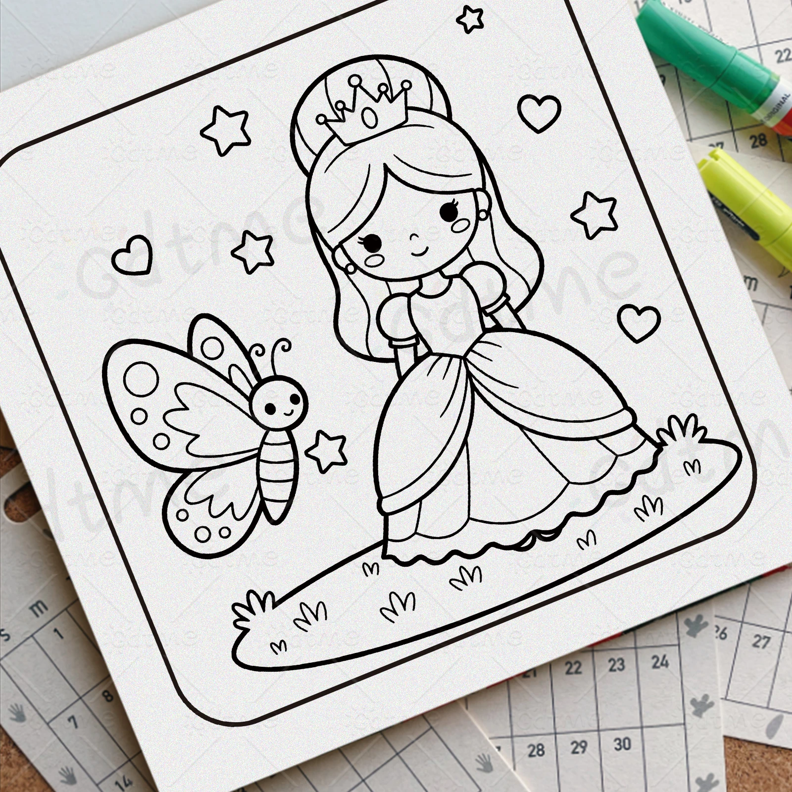 PRINCESS DREAMS Malbuch mit kräftigen, einfachen Mustern für Erwachsene, niedliches Zeichenbuch, perfektes Geschenk für Party und Geburtstag ﻿ – Detail 4