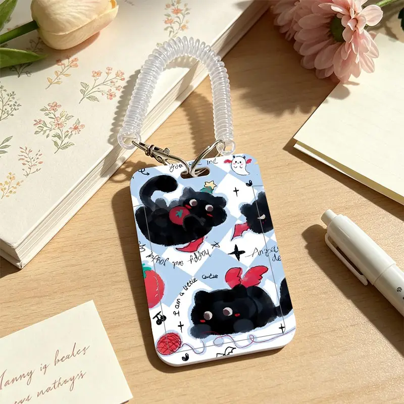 Card Holder for Student Bus/Meal Card Protection Case Credential Badge Holder Kpop Photocard Holder Pendant Keychain
