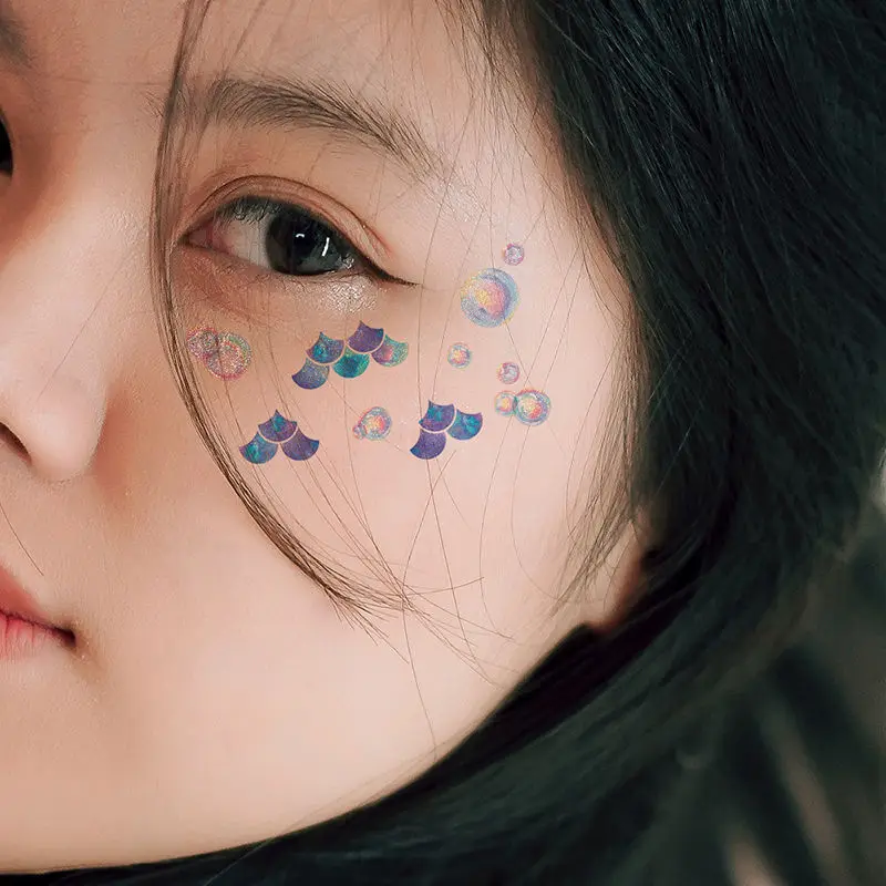 Fee Schmetterlingsflügel glänzende Tattoo Aufkleber wasserdicht Augen Gesicht Hand Körperkunst gefälschte Tattoos für Frauen Make-up Tanz Musik Festival – Detail 9