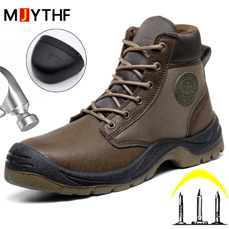 Male Anti Static Work Boots Anti-Smash Safety Shoes Men Anti Puncture Steel Toe Shoes Protection Indestructible Shoes Non-slip