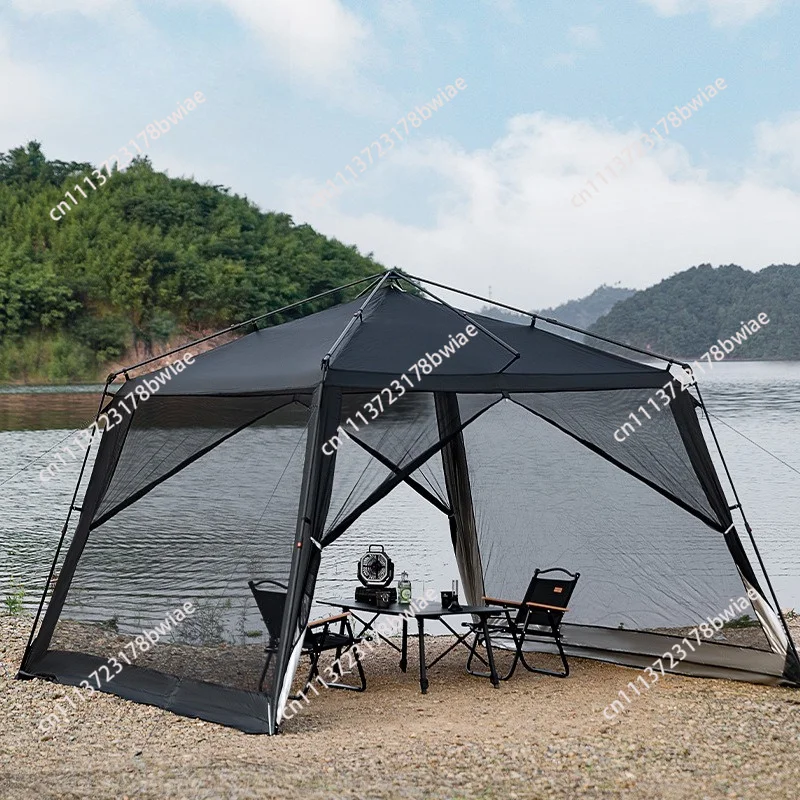 Automatic pole tent mesh dome tent outdoor quick opening large capacity camping style rainproof and sunproof awning