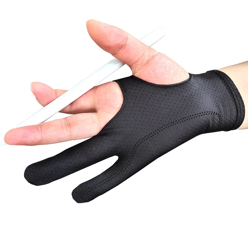 Black Two Finger Anti Fouling Glove For Tablet Phone Drawing Write Gloves Tattoo Accessories Anti Accidental Contact Gloves