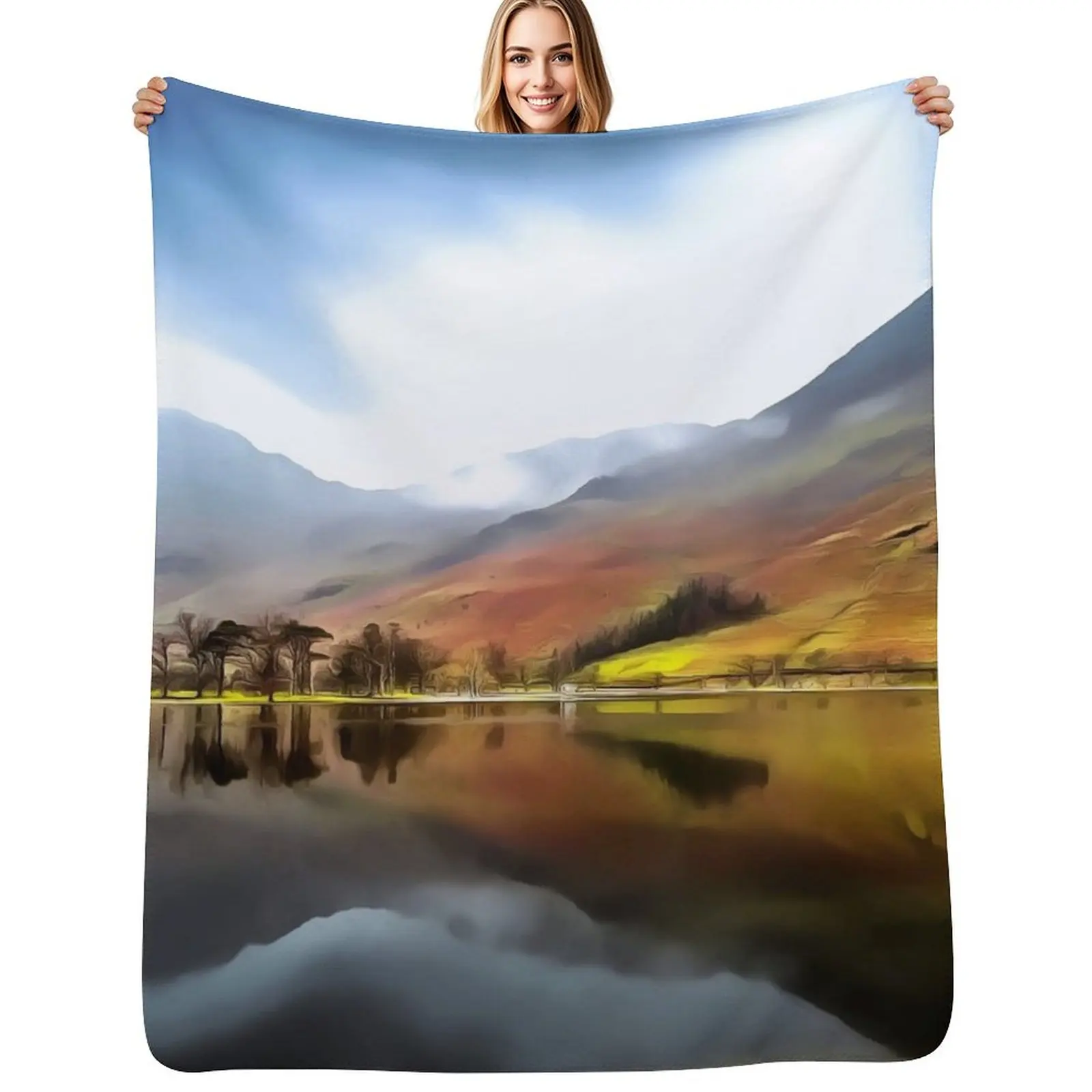 

Buttermere (Painting) Throw Blanket Decoratives Decorative Sofas For Baby Personalized Gift Blankets